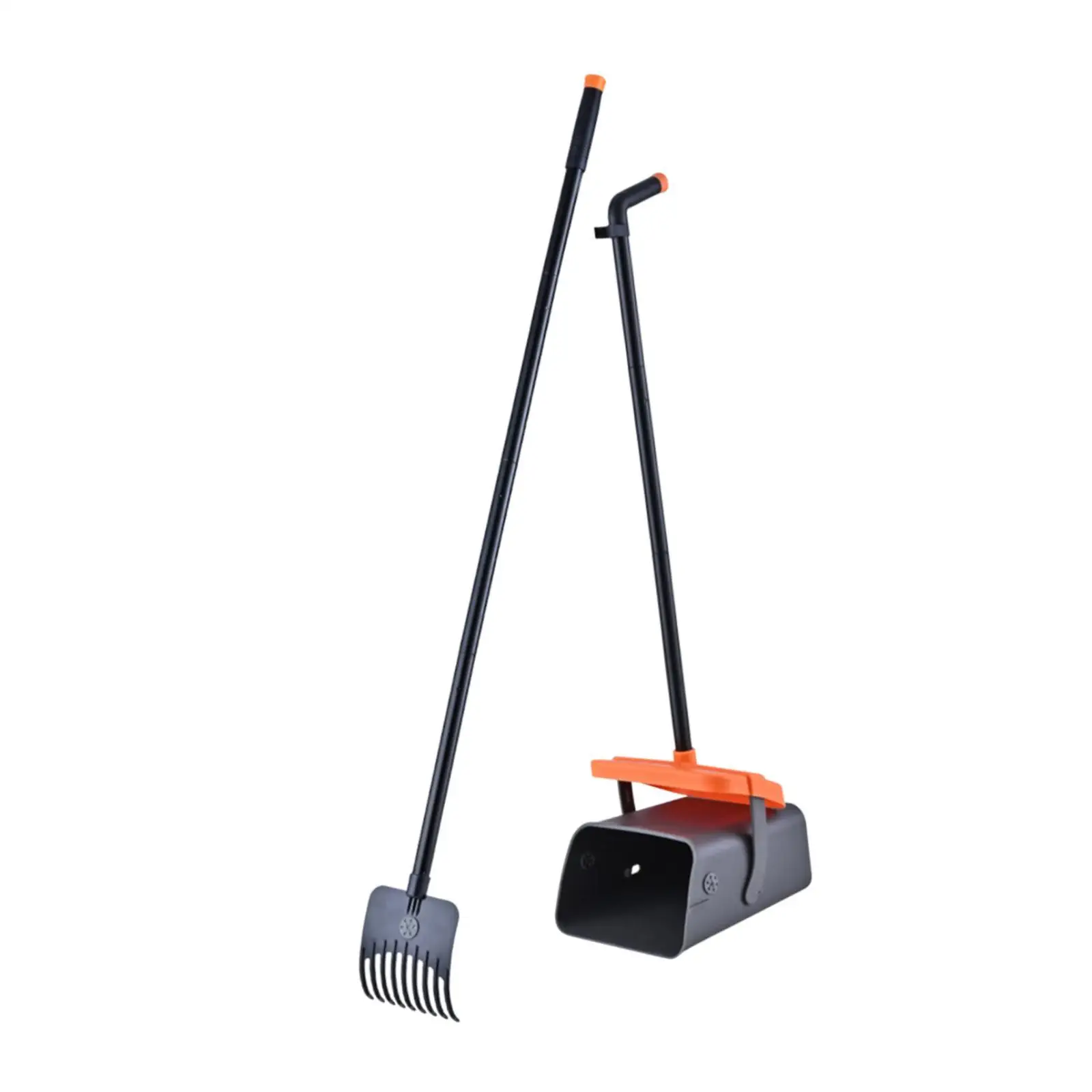 2x Dog Poop Tray and Rake Set Dog Poo Pick up Tool Sturdy No Bending Clean up