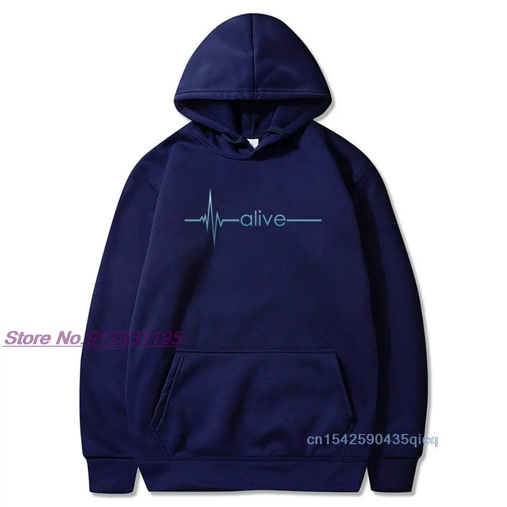 

Alive Heartbeat Heartlines Hip Hop Rap Music Hoodies For Men Customized Printing Leisure Long sleeve Hoodies