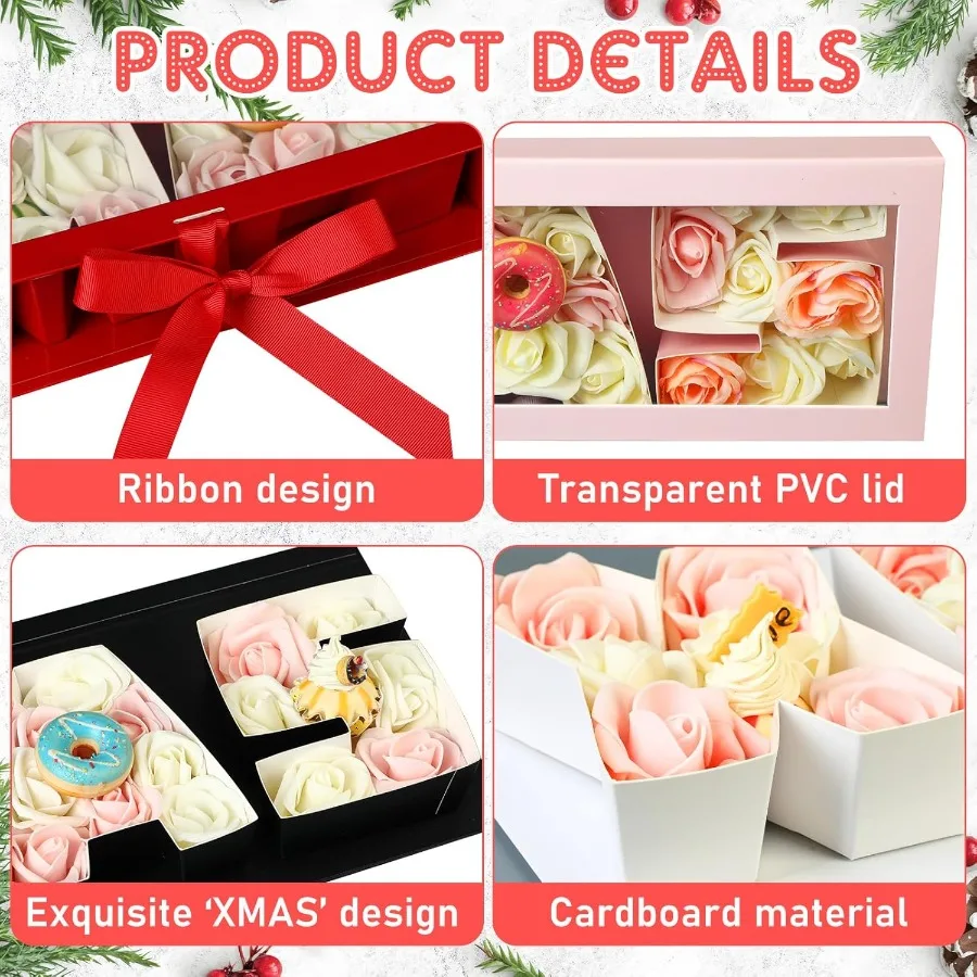 8 Pack Christmas Letter Shaped Empty Gift Boxes for Holiday Gift Wrapping Fillable Christmas Party Favors Candy Presents Packag