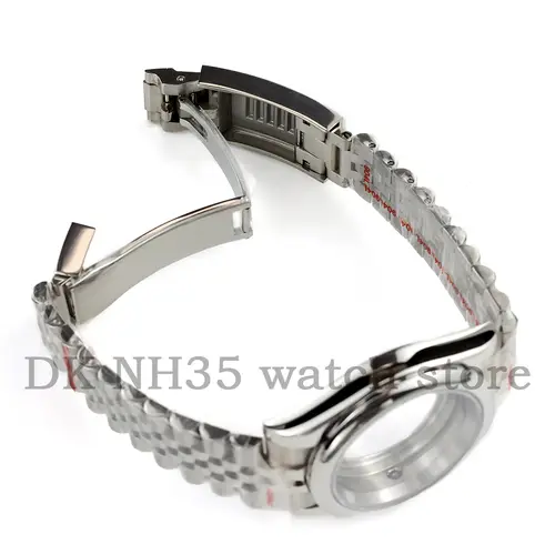 36mm Silver Solid 316L Stainless Steel Watch Case And Jubilee Bracelet For Seiko NH35 NH36 Movement 28.5mm Dial Datejust Case - Image 5