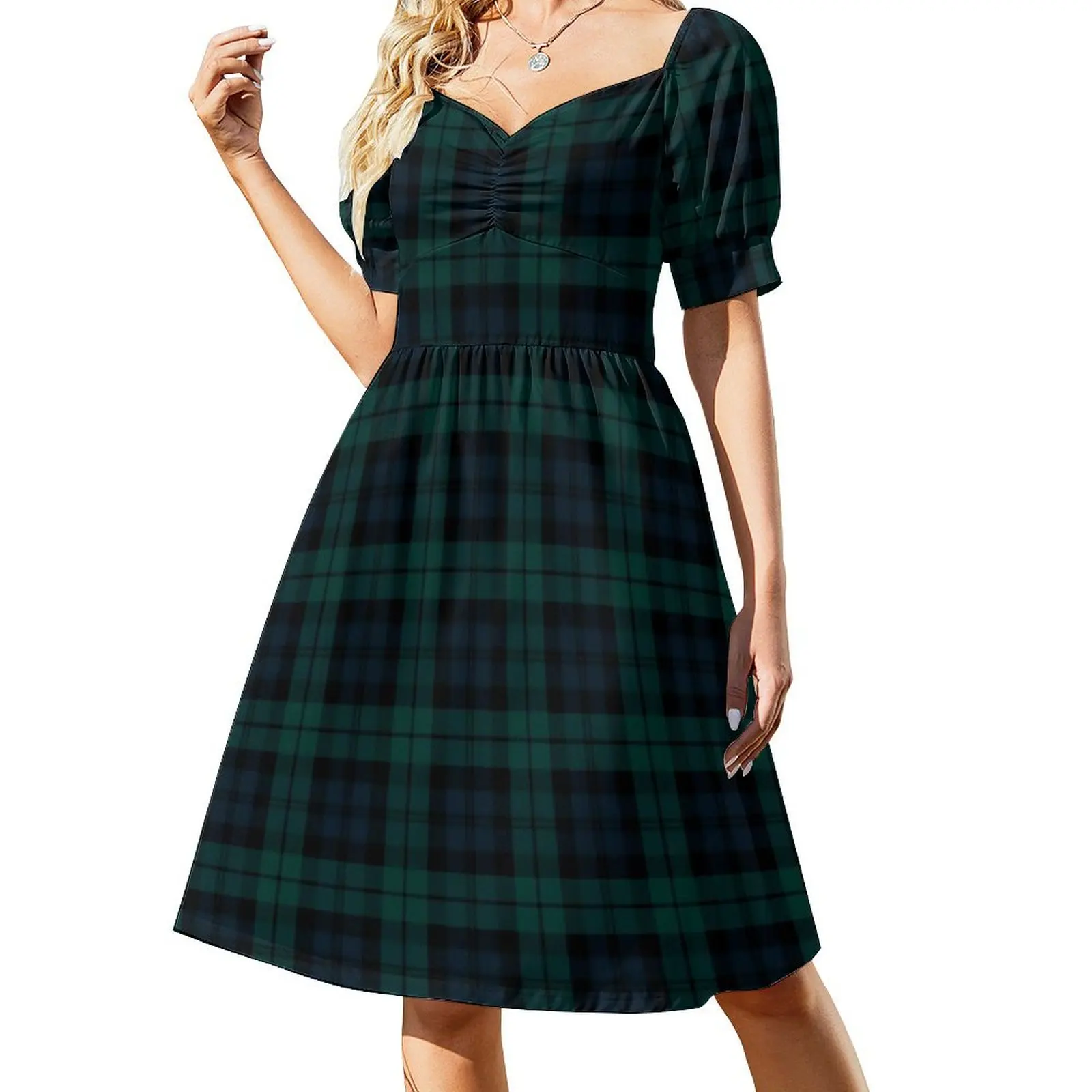 

Черно-зеленое клетчатое платье, пикантное винтажное платье с V-образным вырезом, элегантное женское уличное платье, Повседневное платье оверсайз с принтом, подарок на день рождения