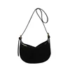 Zipper Solid Flannelette Single Women's Shoulder Bag 2025 New Style Suede Dumpling Bag Simple Retro Commuting Crossbody Bag 6