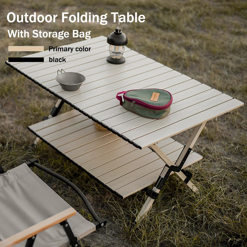

Portable Picnic Table Double-Layer Folding Camp Desk With Storage Bag For Car RV Travel Indoor Outdoor BBQ Beach Party