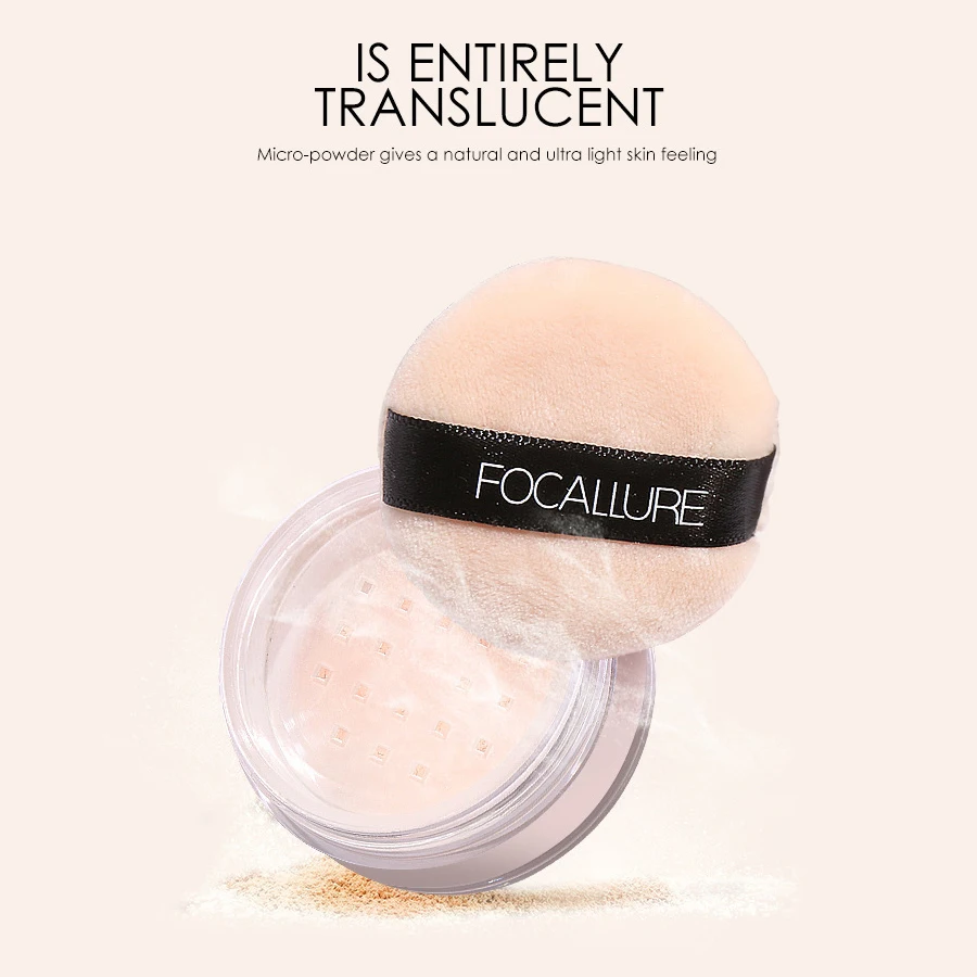 FOCALLURE Makeup Face Powder 3 Colors Makeup Waterproof Loose Cover Powder Skin Finish Oil Control loose powder face powder