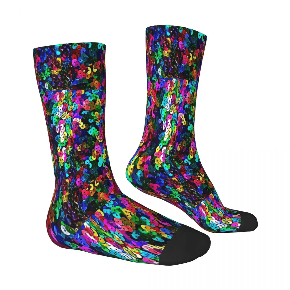Big Colorful Sequins Glitter Socks Male Mens Women Summer Stockings Printed