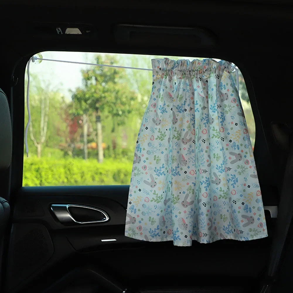 Car Window Sunshade Cover Suction Cup Curtain Cartoon Universal Side Window Sunshade UV Protection For Kid Baby Children