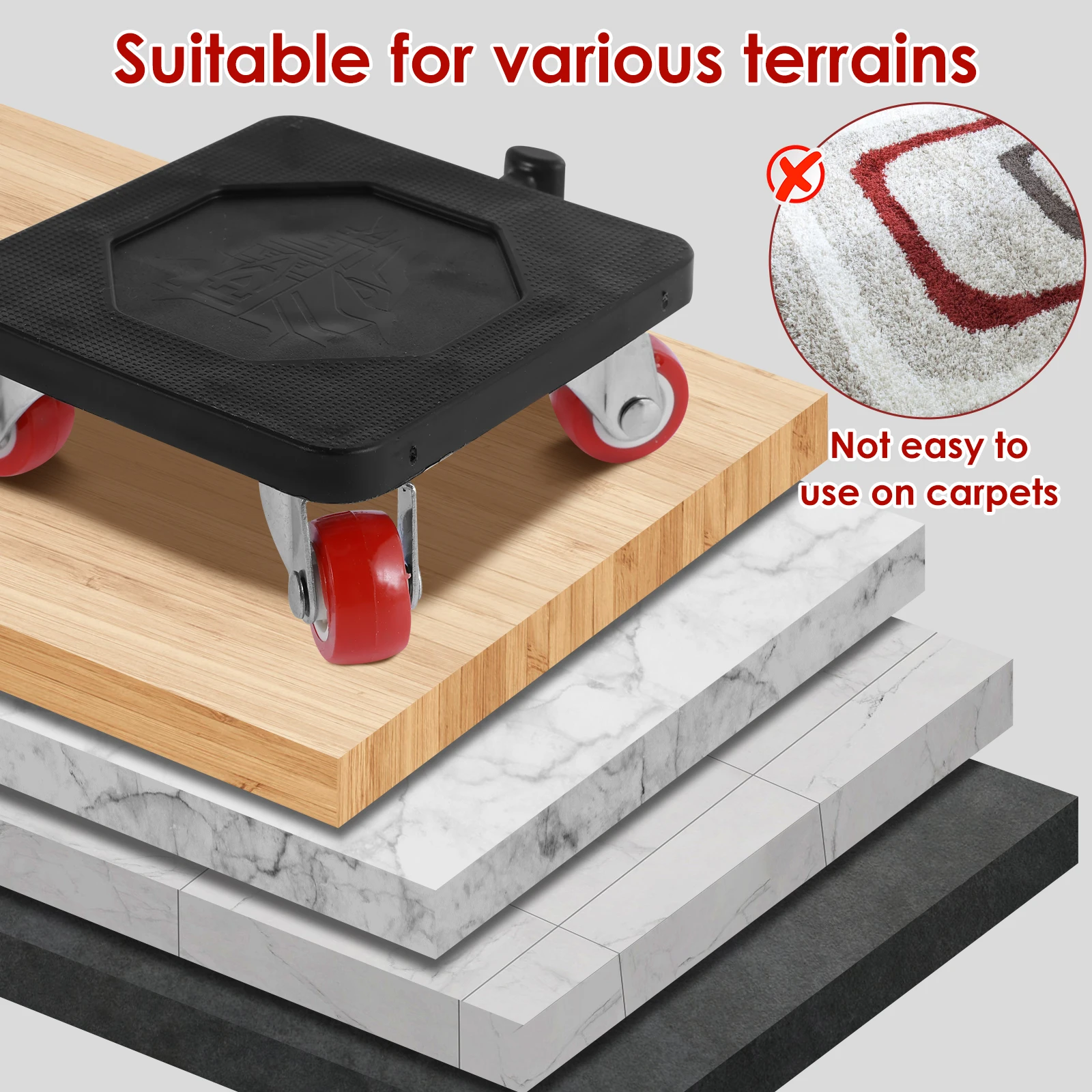 Furniture Lifter Heavy Duty Roller Handling Tool Kit 880LB Labor-Saving Appliance Lift Slider for Large Furniture Handling