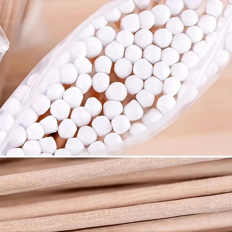100/500/700/1000pcs Double Head Wood Cotton Swab Nose Ears Cleaning Women Makeup Tools Lipstik Cotton Buds Bastoncillos Oidos 2