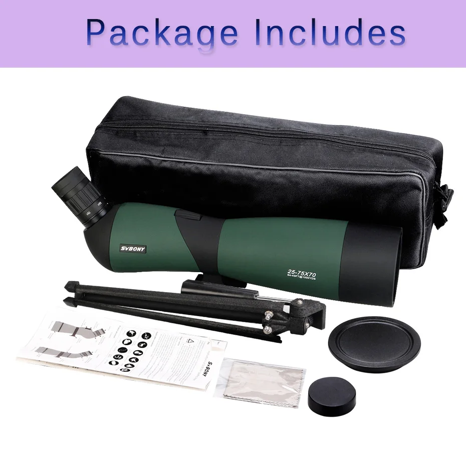 Telescope Binoculars SVBONY SV403 Zoom 20-60X60/25-75x70mm Spotting Scope Multi-Coated Optics