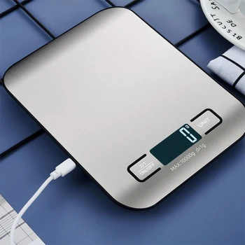 Bilancia da cucina digitale Bilancia elettronica in acciaio inossidabile Display LCD Bilancia per alimenti per cucinare Cottura 1G Fino a 10 kg 1