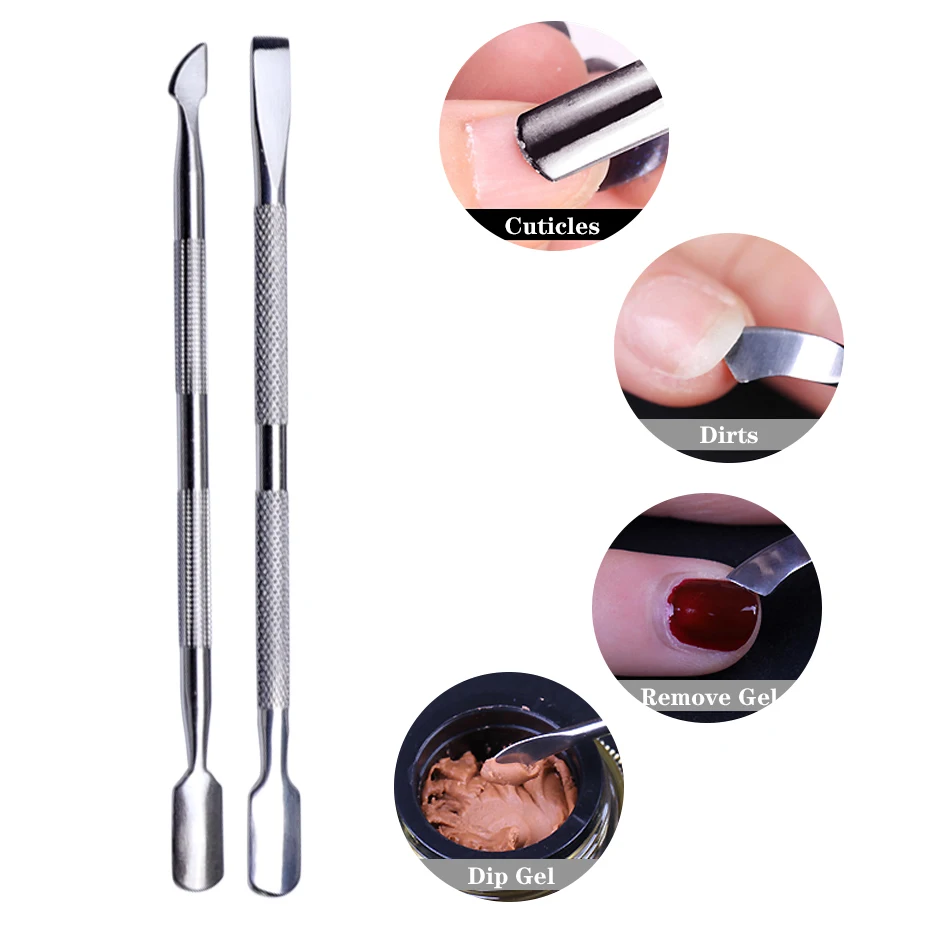 Manicure Tools Nail Manicure Tools Cuticle Pusher Dead Skin Remover Manicure Nail Cuticle Pusher Dual-End Stainless Steel 1pcs