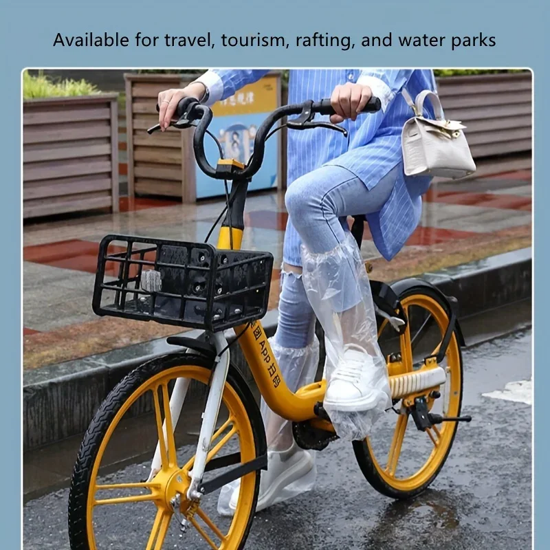 10/20/30Pcs Disposable Rain Shoe Covers Transparent Plastic Outdoor Non-Slip Protective Shoe Protectors for Waterproof Isolation