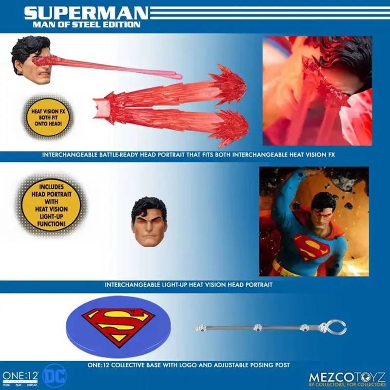 Mezco One: 12 Coletivo Superman, Edição de Aço, Anime Action