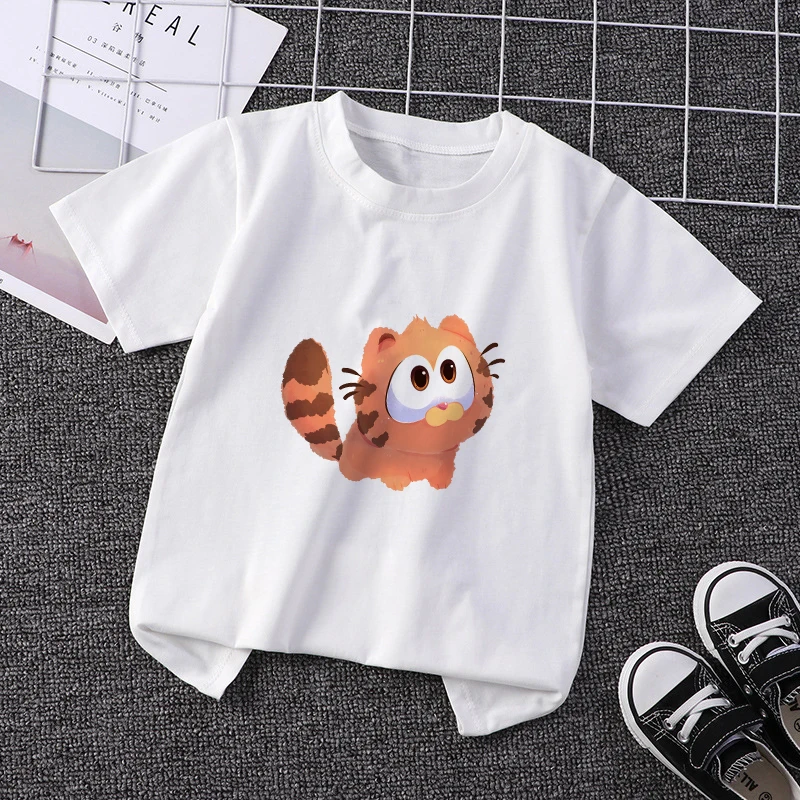

Cute Cat Kids T-Shirt Funny cat Tee Shirts Children Cartoons Kawaii Casual Clothes Anime for Boy Girl Tops Clothing