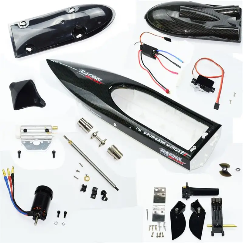 Rudder Racing Shell Feilun FT011 RC Boat metal upgrades Parts ESC body shell metal tail ...