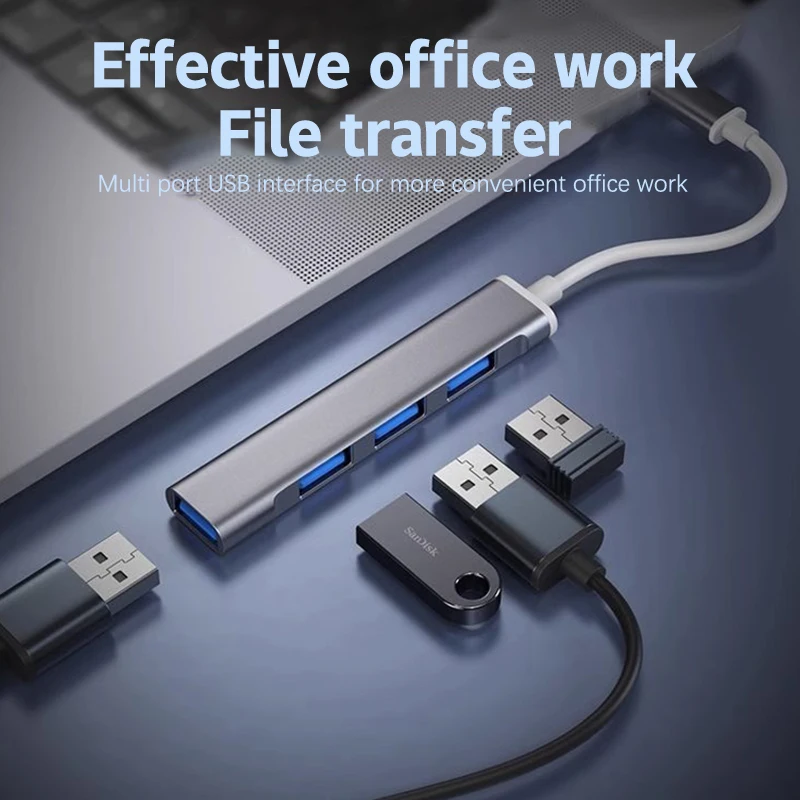 PC 컴퓨터 액세서리용 USB 3.0 허브, 고속 C타입 분배기, 멀티 포트 허브, 4 USB 3.0 2.0 포트, 5Gbps