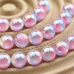 Multicolor Sugar Core Round Resin Beads for Jewelry Making - 12mm (Pink blue)