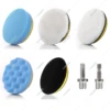 Car Detailing Polishing Disc Waxing Sponge Pad Kit M10 Drill Adapter Sanding Sandpaper For Polisher Headlight Restoration 3inch 1