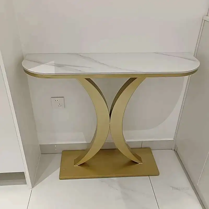 Nordic Light Luxury Console Table for Living Room Furniture Entryway Table Modern Hallway Table Semicircular Entrance Tables