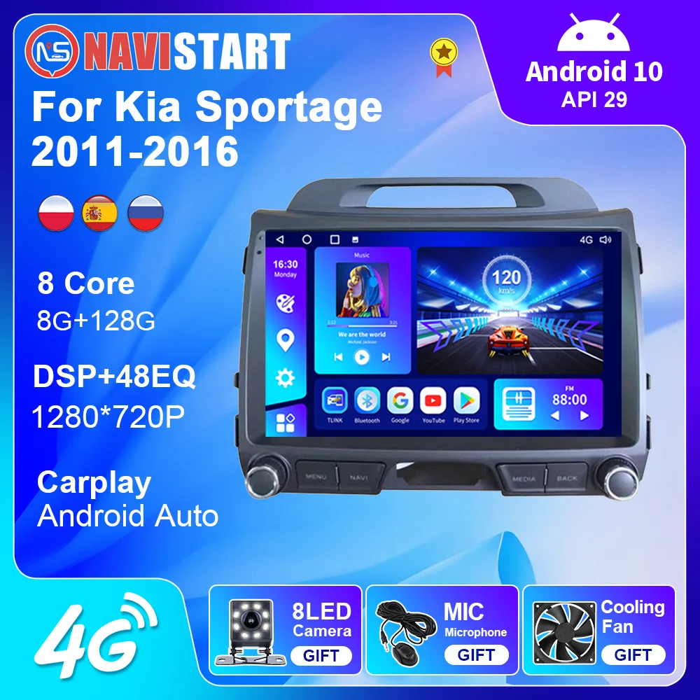 NAVISTART Android Car Radio Display for Kia Sportage 2011-2016 2din Multimedia Video Original Car Style Navigation GPS Carplay auto video player