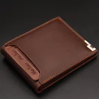 Fashion Men's	Wallet PU Leather Short Card Holder Purse for Men Luxury Designer Billfold Male Portable Small Cardholder Wallets 1