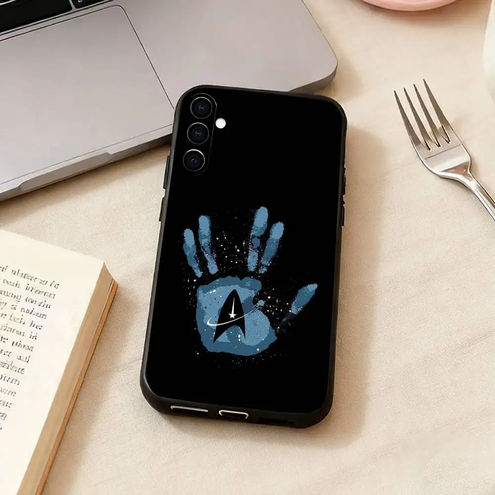 Sleek Black Silicone Phone Case with S-Star Trek Ships Logo