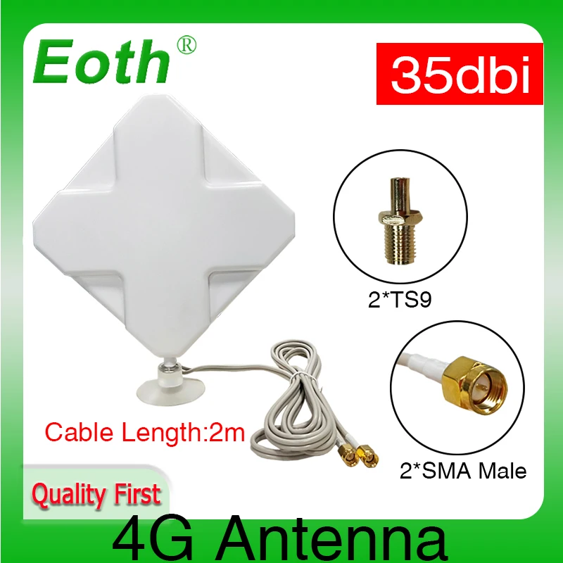 3G 4G lte Antenna 35dbi SMA Male Connector Plug Antenne Router SMA MALE 2M Pigtail Extension Cable 1pcs