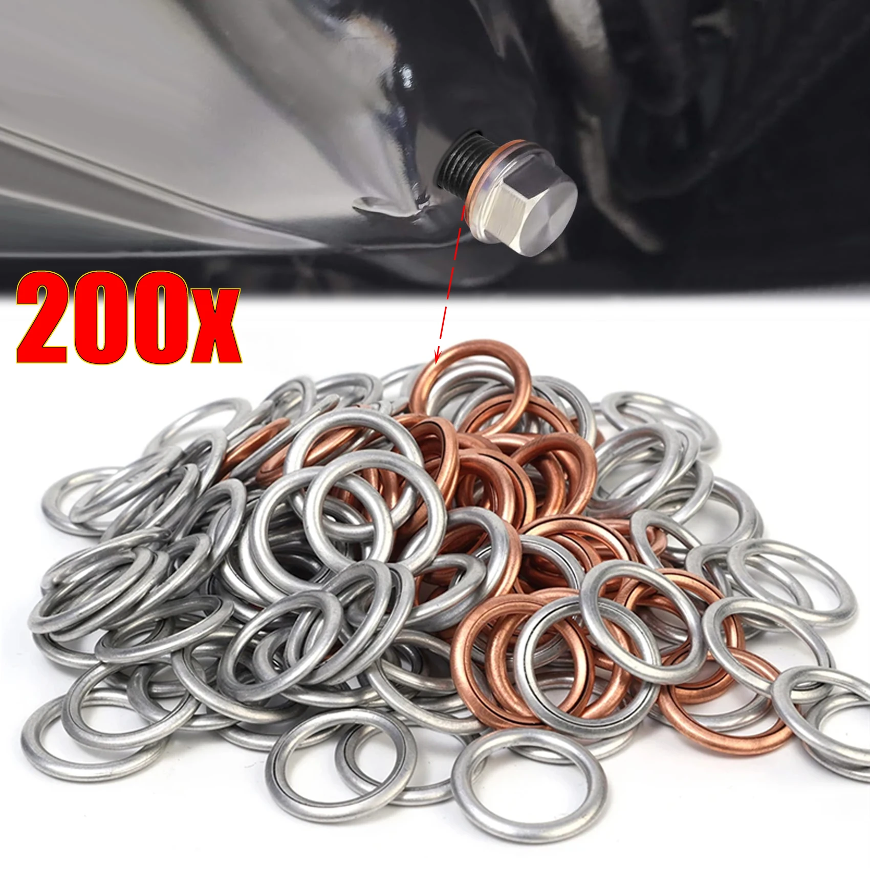 Car Oil Pan Drain Gasket Drainage Bolt Pad Aluminum/ Copper Oil Drain Plug Gasket Replaceable Accessories for Audi Volkswagen oil drain plug gasket,oil drain plug seal washer