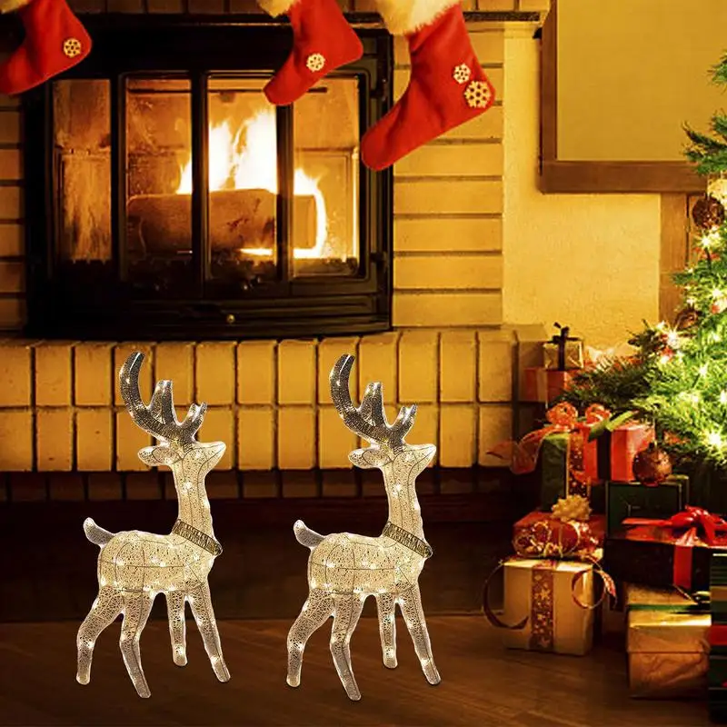 Light up Christmas Reindeer Yard Christmas Decorations Outdoor ...