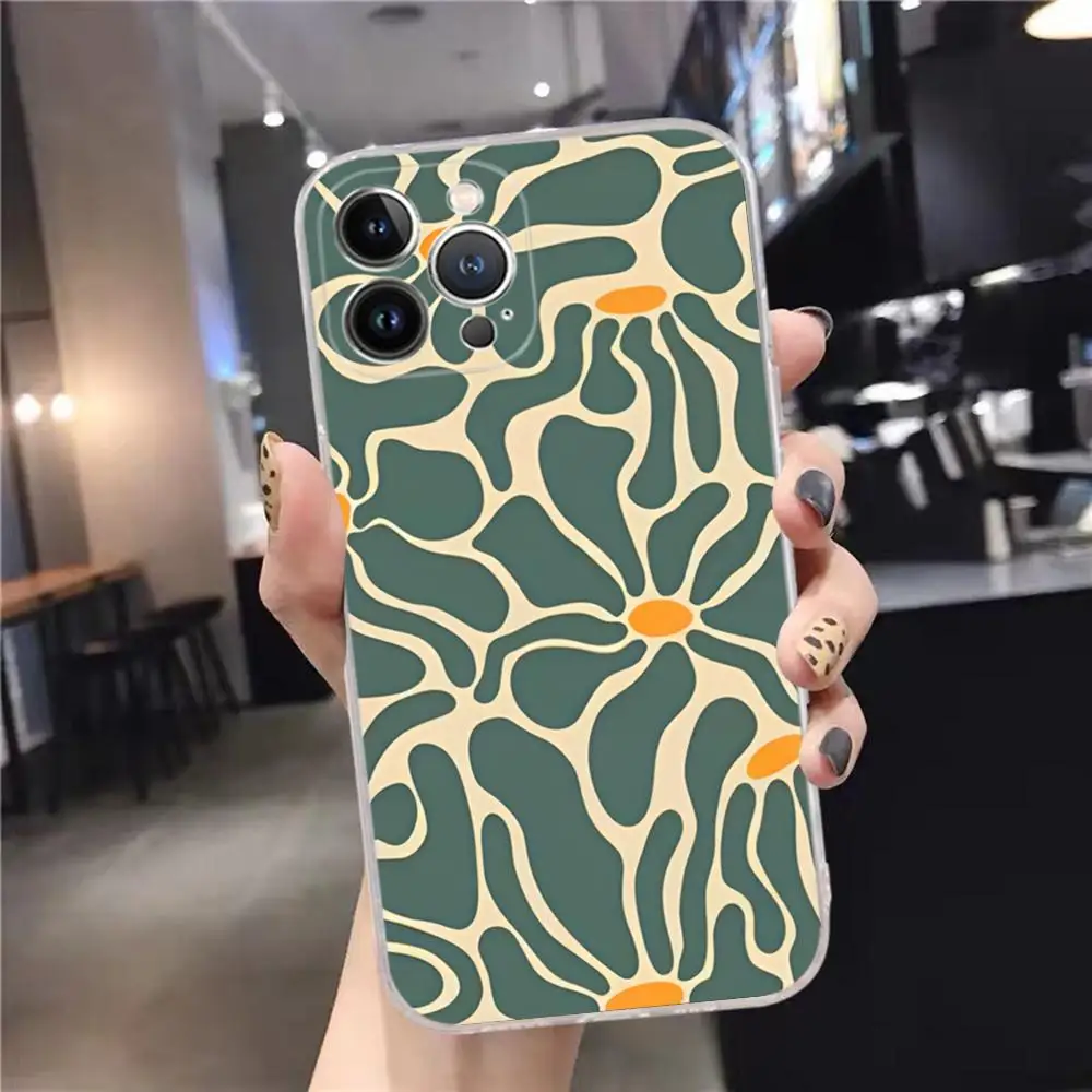 Elegant Abstract Flower Market Clear Phone Case - Soft TPU Cover