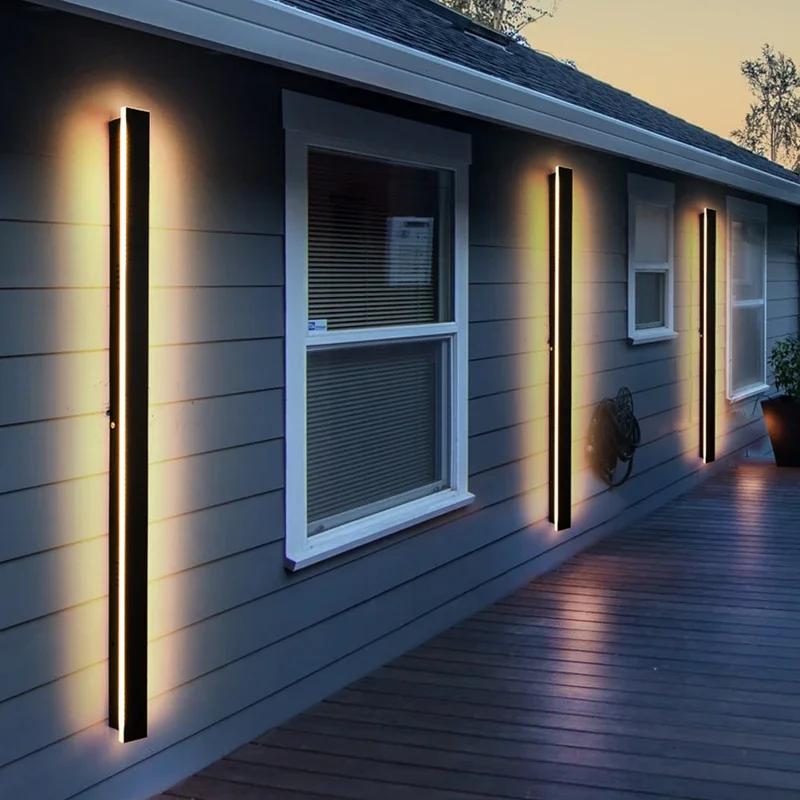 Modern Ip65 Waterproof LED Lighting Long Wall Lamp Outdoor Garden Villa Balcony Wall Washing Lamp 85-265V Adjustable Dimming