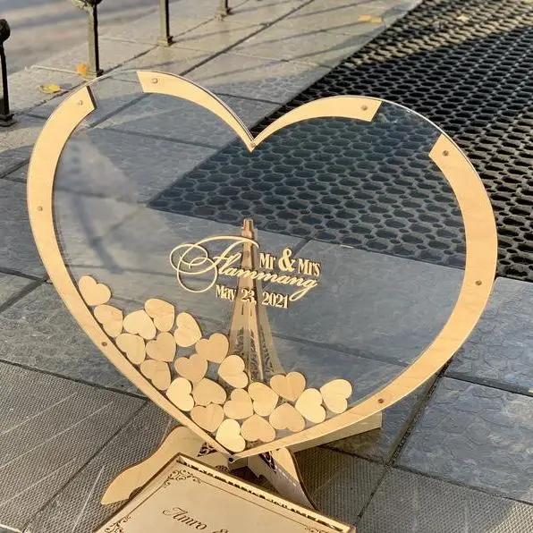 Wedding Guest Book Wedding Guestbook Drop Box Guestbook Hearts Guest Book Alternative Transparent Wed