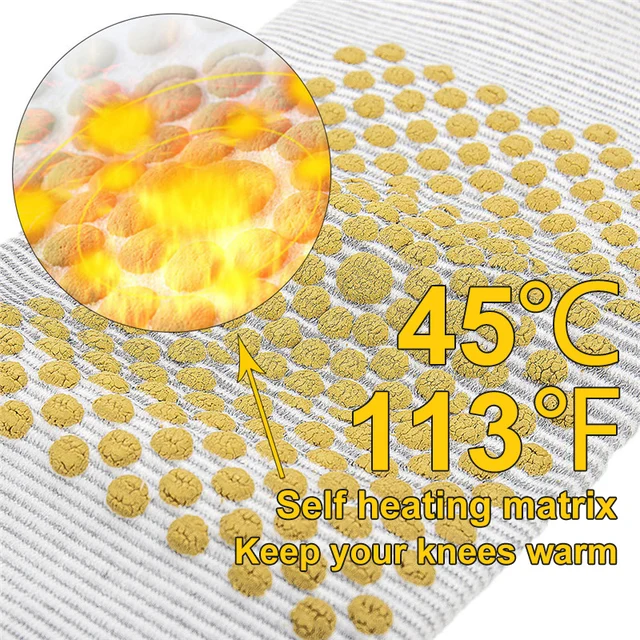 2Db Új Önfűtő Térd -Nadrágtartók Hüvelyes Turmalin Támogatás Messze Infravörös Tartsa Meg A Meleg Térdpárnákat Az Ízületi Fájdalom Enyhítéséhez - Image 4