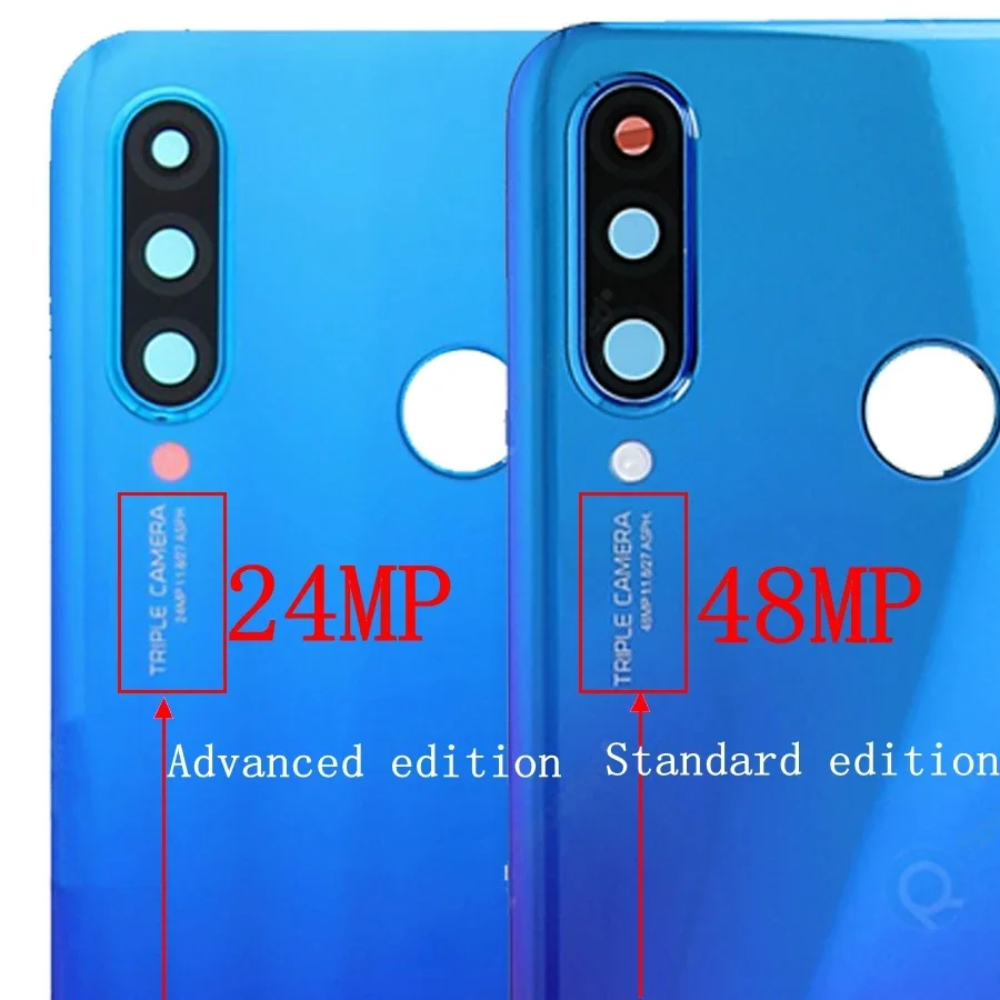 Phone Back Cover Glass Battery Cover Camera Lens Cover For Huawei P30 Lite Nova 4e