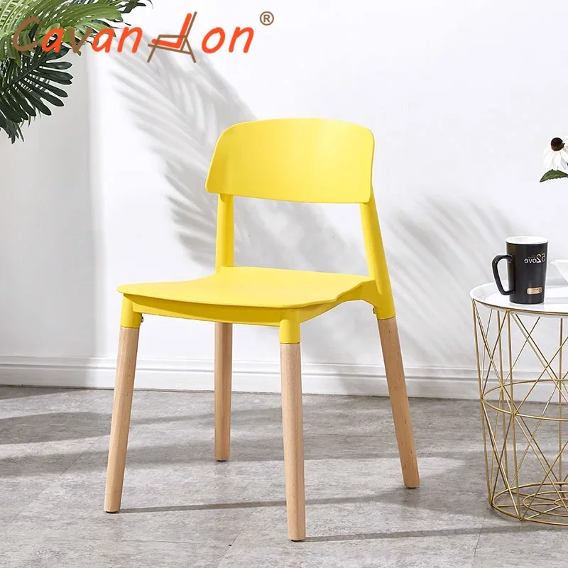Modern Salon Wooden Dining Chair Nordic Plastic Dining Room Chair Cafe Conference Minimalist Sillas Para Comedor Furniture
