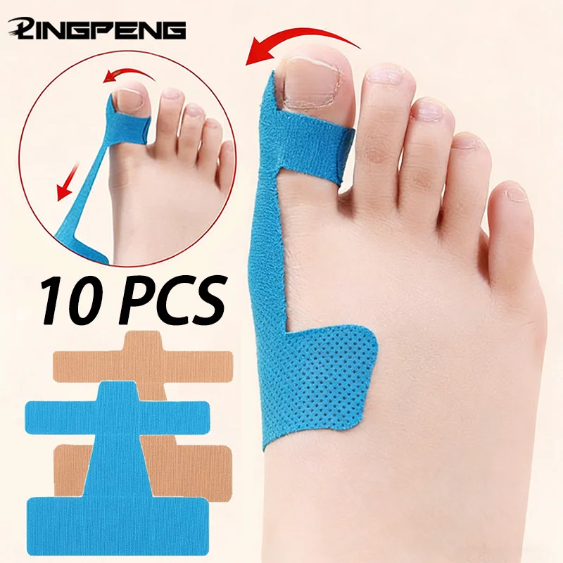 10PCS Bunion Corrector & Pain Relief Kinesiology Athletic Tape For Bunions & Turf Toe,Big Toe Spacer/Separator/Straightener Tape