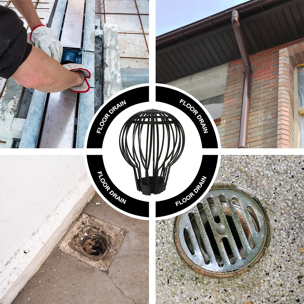 8 Pcs Drain Grill Gutter Guards Rooftop Anti-block Cover Round Protector Filter Caps Plastic Drainage Pipe Strainer