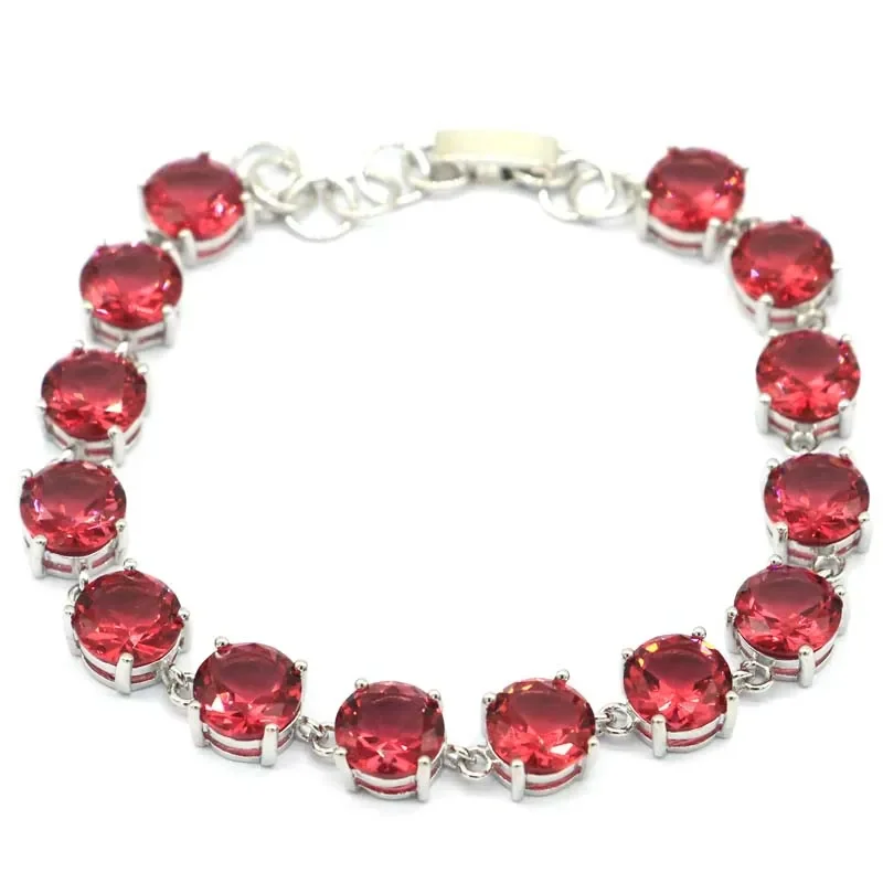 14g 925 SOLID STERLING SILVER Customized BRACELET Gorgeous Violet Tanzanite Pink Morganite Raspberry Rhodolite Garnet Ladies Par