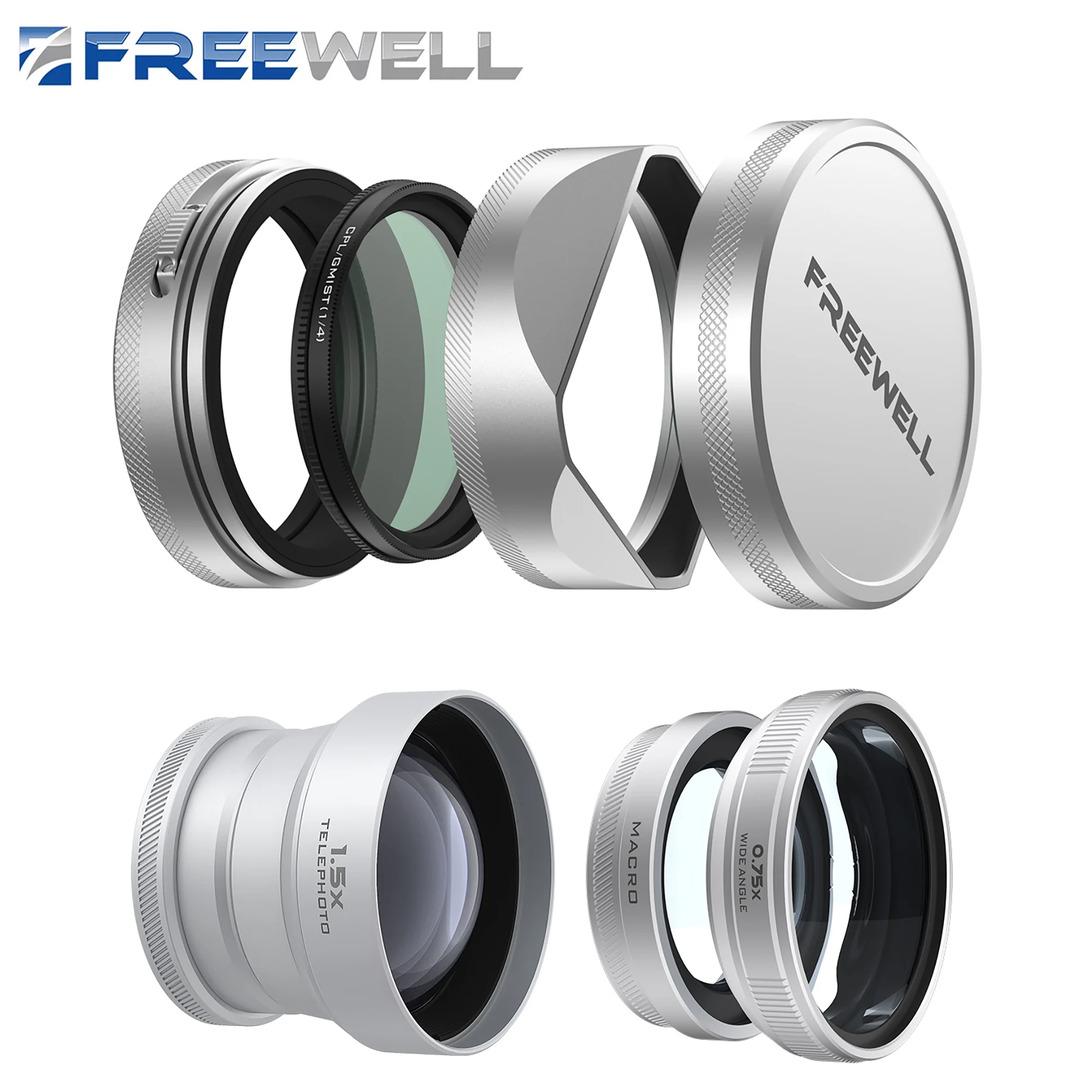 New Style Fujifilm 2-in-1 Macro Wide Angle Lens,1.5x Telephoto Lens,CPL/GMIST Fi