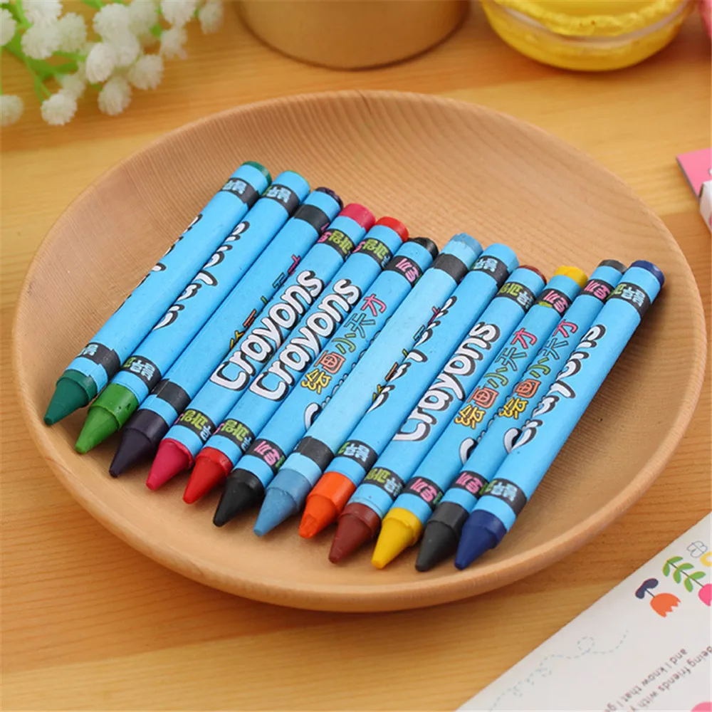 Safety Student Drawing Crayons Set Colorful Kids Paint Stik Pen 8
