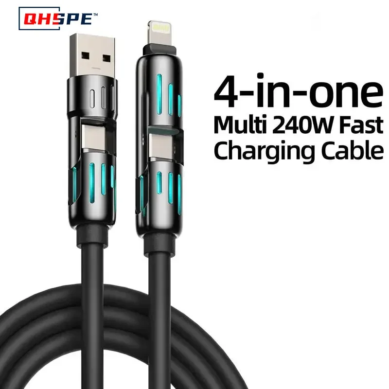 MFISH 3 Pack Câble USB Type-C 4 en 1 240W Charge Rapide iPhone 15 16 iPad - Photo 10 sur 12