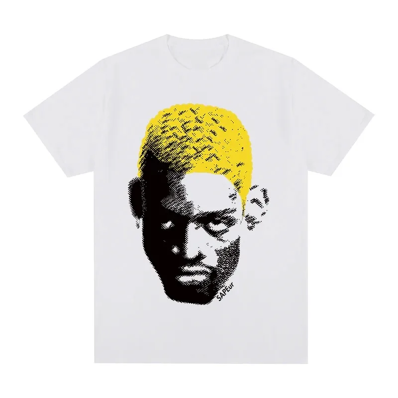 

Dennis Rodman Tee Men Women Graphic Print Cotton T Shirt Fashion Short Sleeve Tshirt Summer Oversized T-shirts Tops