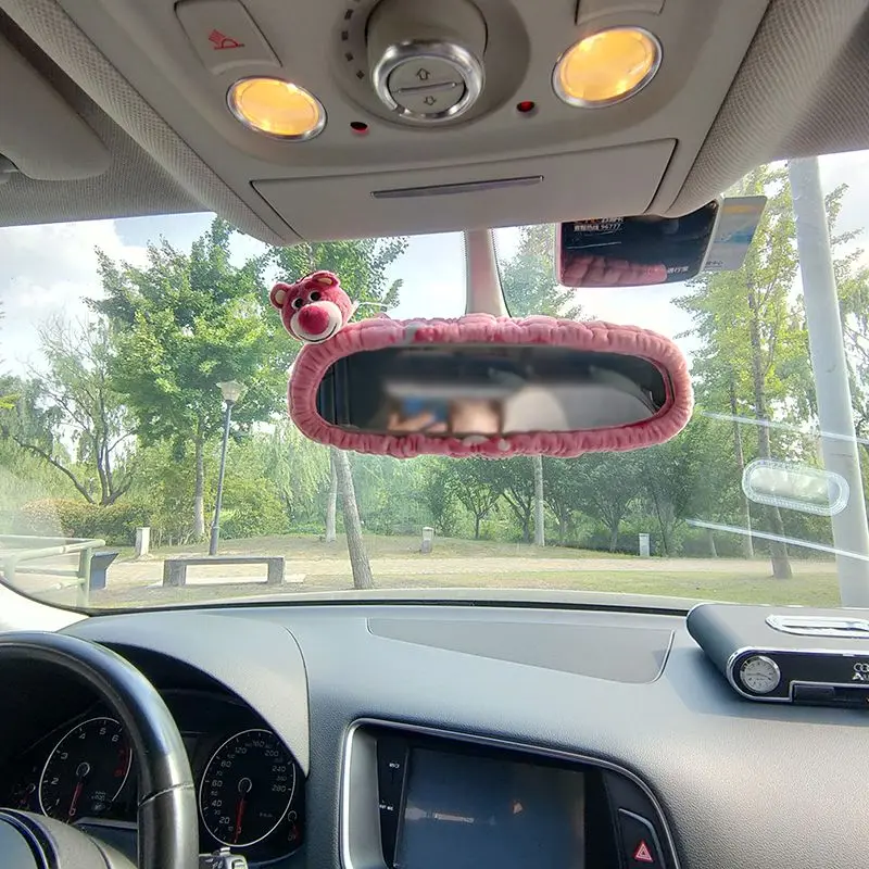 Cartoon Animal Vehicle Decoration Set Universal Car Rearview Mirror Cover Automotive Interior Accessories
