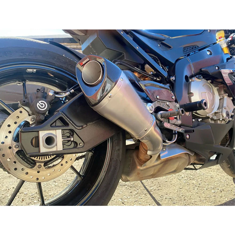 

60mm Slip-on Motorcycle Exhaust Muffler Escape Moto Removable DB Killer Laser for BMW S1000RR 2010-2014 S1000R 2010-2016