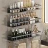 Multi functional storage rack with hook bar bathroom rack wall mounted storage rack bathroom cosmetic storage rack 1