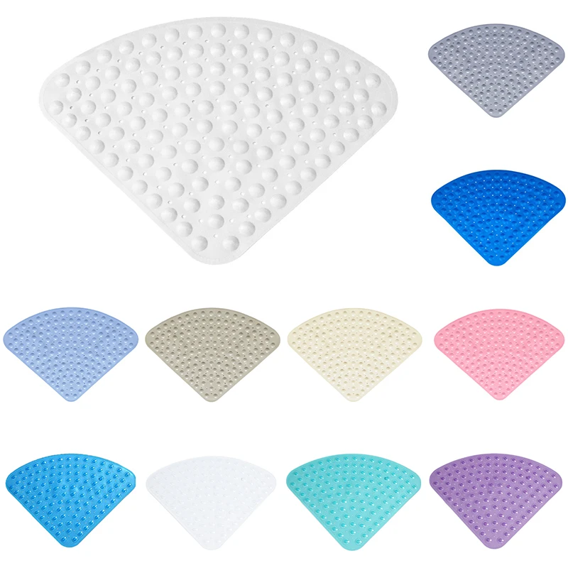 PVC Scalloped Bathtub Mat, Safety Shower with Drain Hole, Bathroom Mat, Creative Foot Mat, Easy to Clean, Washroom Mat