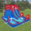 Inflatable Water Slide Park – Heavy-Duty for Outdoor Fun - Climbing Wall, 2 Slides, Splash & Deep Pool – Easy to Set Up 1