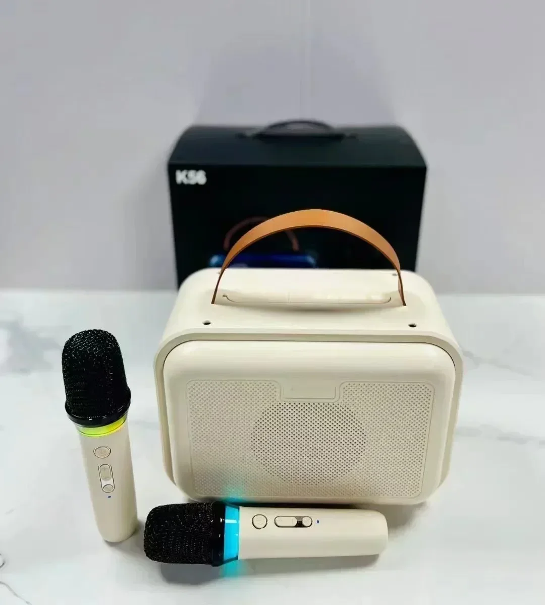 Portable Karaoke Speaker with Microphone RGB Light Support AUX TF Card Family KTV Mini Audio Set Wireless Stereo Singing Machine