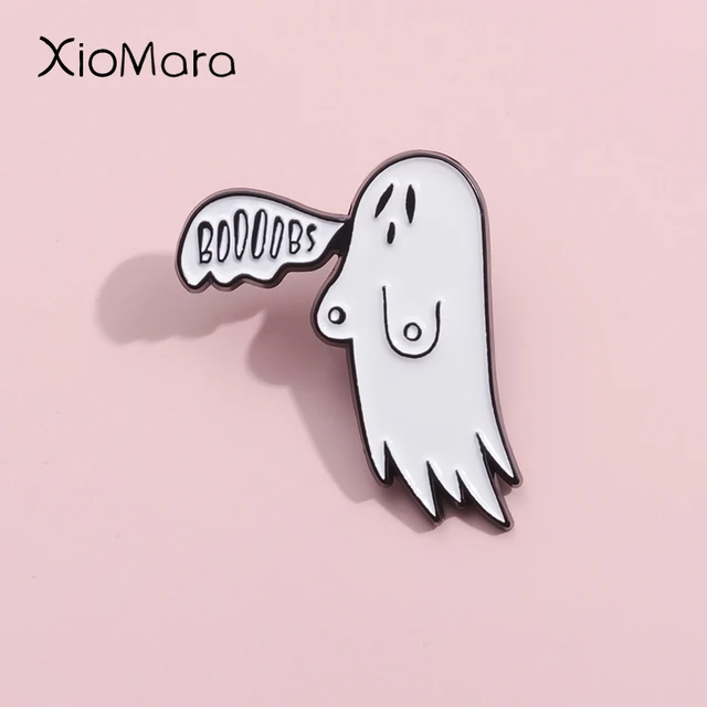 Boobs: Funny Ghost Goth Fashion Halloween Enamel Pin