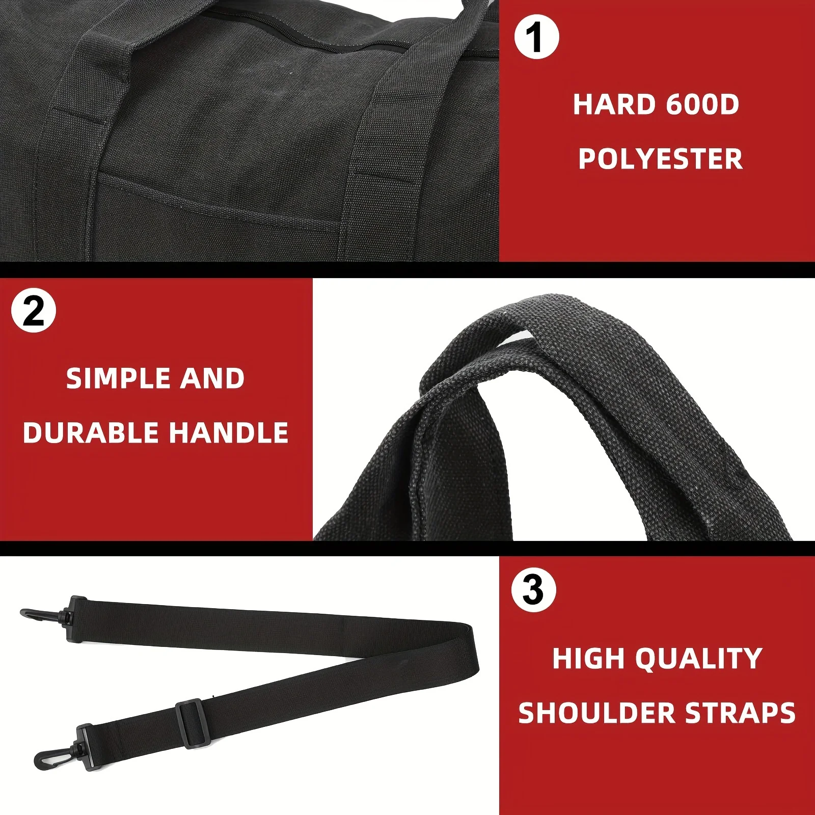 Duffle Bag with Wide Handles and Adjustable Shoulder Strap Large Foldable Travel Bag Camping Gym Luggage Bag 40L/65L